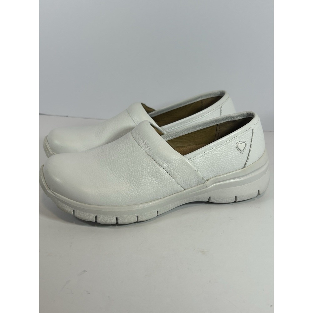 Nurse Mates Libby Womens Clogs White Size 9.5 M Slip Resistant